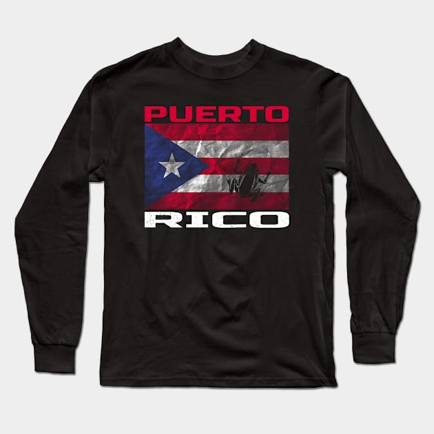 Puerto Rico Flag Puerto Rico Coqui Love Boricuas and Frogs Long Sleeve T-Shirt by Jas-Kei Designs